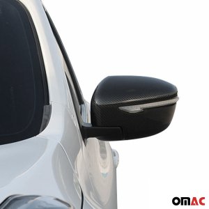 Nissan Kicks Mirror Cover - Omac - Carbon Fiber - Gloss Black - '18-'24 Nissan Kicks Mirror Cover - Omac - Carbon Fiber - Gloss Black - '18-'24